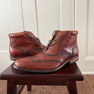 Cole Haan Men’s Williams Wingtip Brown Oxford Leather Brogue Boots | size 9 |